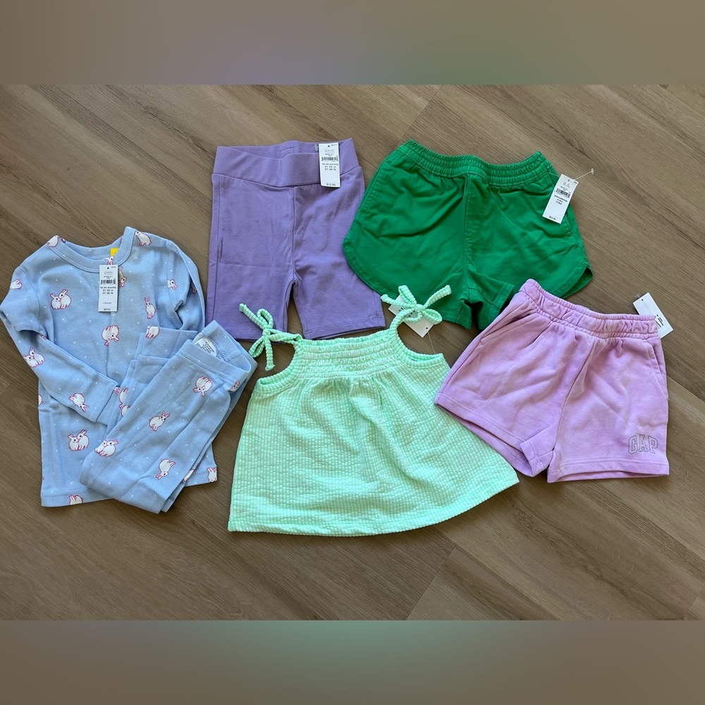 Kids Clothing Bundle - Green, Purple, Pink